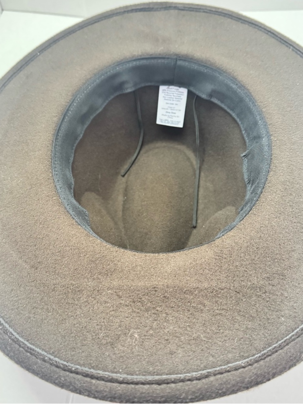 Womens Brown Wide Brim Felt Hat Faux Leather Band Studded Boho Western One Size - Picture 5 of 6